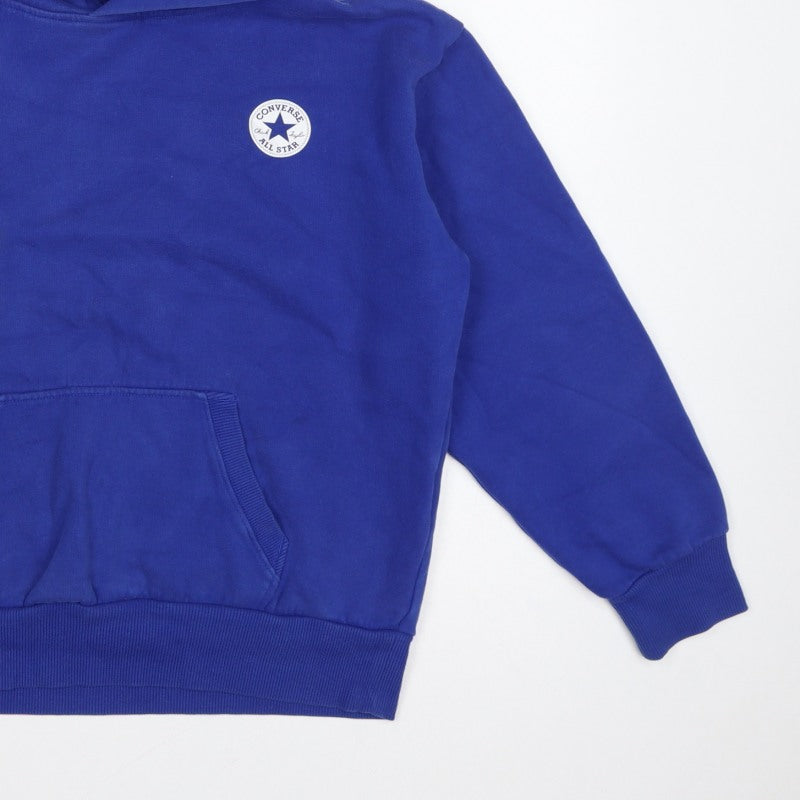 Converse Boys Blue 12-13 Years Pullover Hoodie Logo Graphic Print