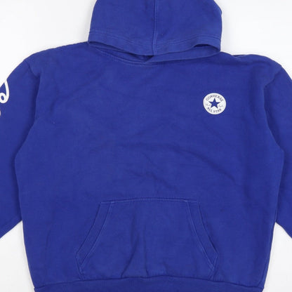 Converse Boys Blue 12-13 Years Pullover Hoodie Logo Graphic Print