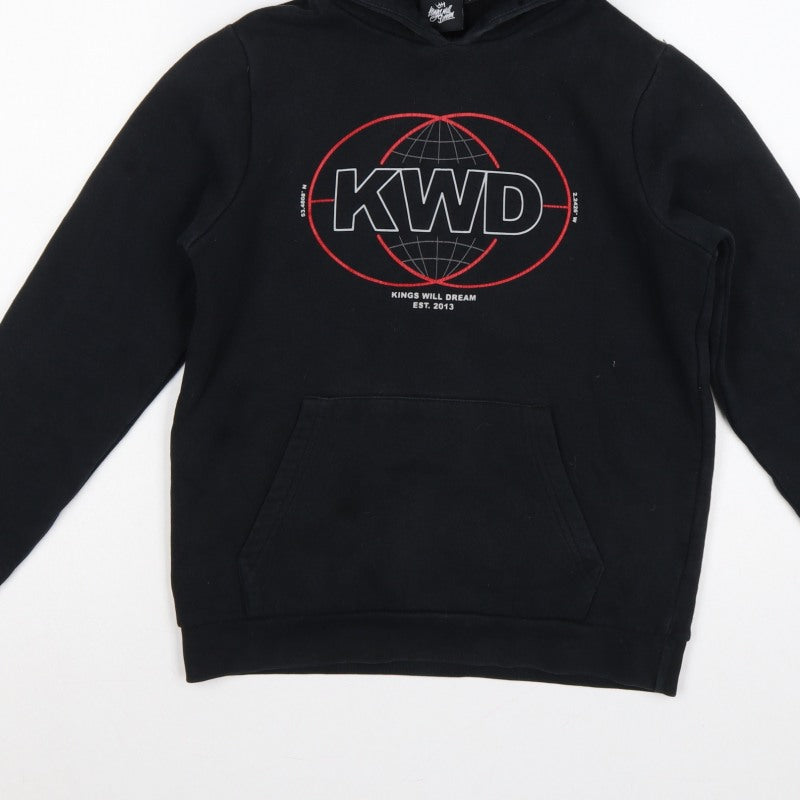 Kings Will Dream Boys Black M Pullover Graphic Logo Hoodie