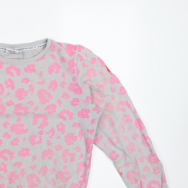 Scamp & Dude Women’s Grey Pink S Leopard Lightning Sweatshirt
