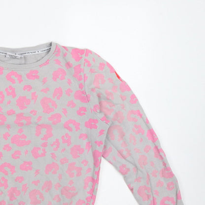 Scamp & Dude Women’s Grey Pink S Leopard Lightning Sweatshirt
