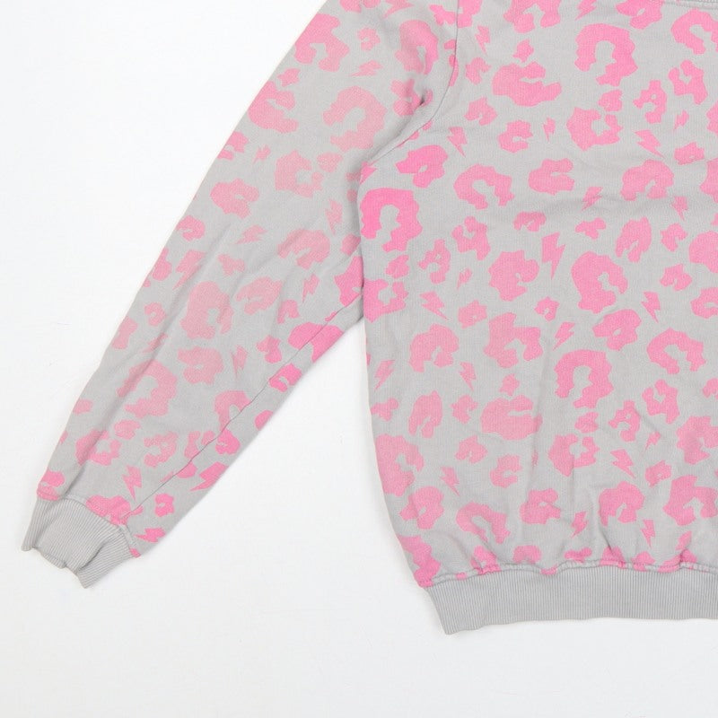 Scamp & Dude Women’s Grey Pink S Leopard Lightning Sweatshirt