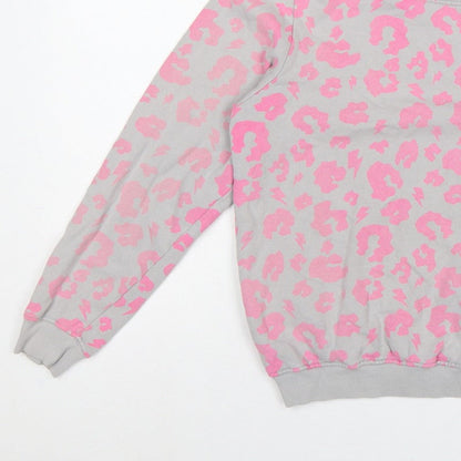 Scamp & Dude Women’s Grey Pink S Leopard Lightning Sweatshirt