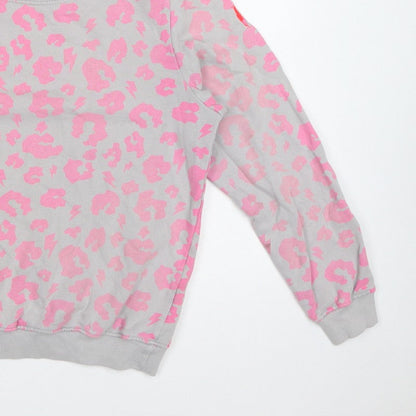 Scamp & Dude Women’s Grey Pink S Leopard Lightning Sweatshirt