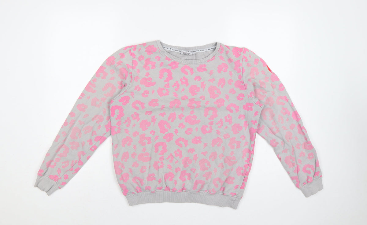 Scamp & Dude Women’s Grey Pink S Leopard Lightning Sweatshirt