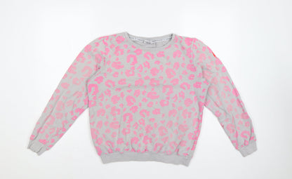 Scamp & Dude Women’s Grey Pink S Leopard Lightning Sweatshirt