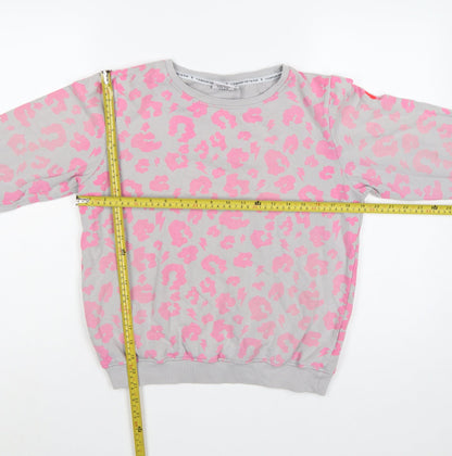 Scamp & Dude Women’s Grey Pink S Leopard Lightning Sweatshirt
