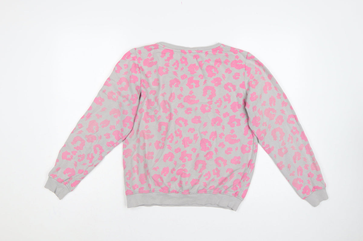 Scamp & Dude Women’s Grey Pink S Leopard Lightning Sweatshirt
