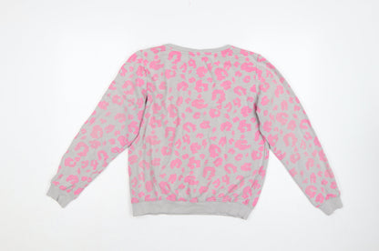 Scamp & Dude Women’s Grey Pink S Leopard Lightning Sweatshirt