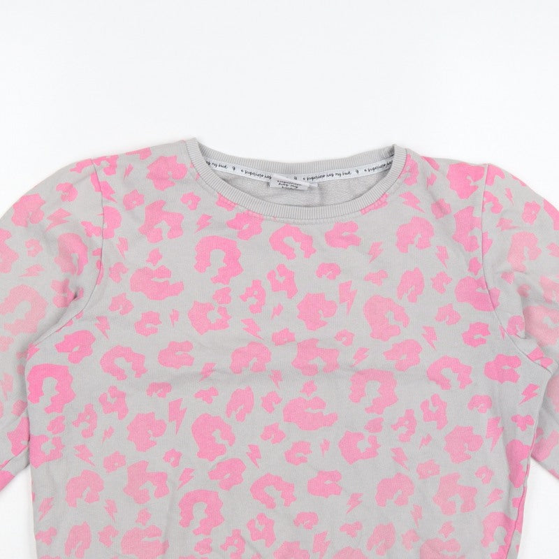 Scamp & Dude Women’s Grey Pink S Leopard Lightning Sweatshirt