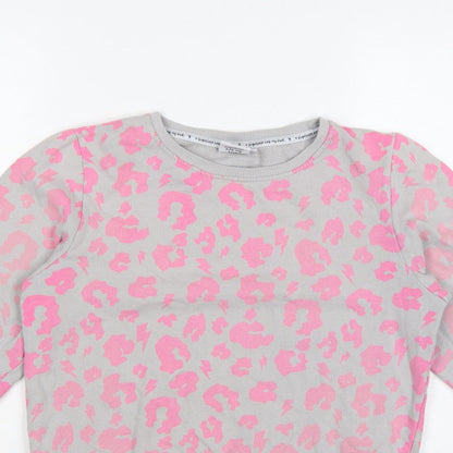 Scamp & Dude Women’s Grey Pink S Leopard Lightning Sweatshirt