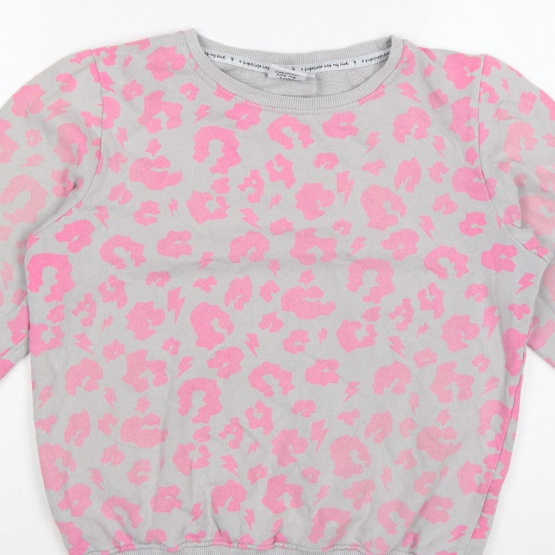 Scamp & Dude Women’s Grey Pink S Leopard Lightning Sweatshirt