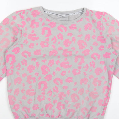 Scamp & Dude Women’s Grey Pink S Leopard Lightning Sweatshirt