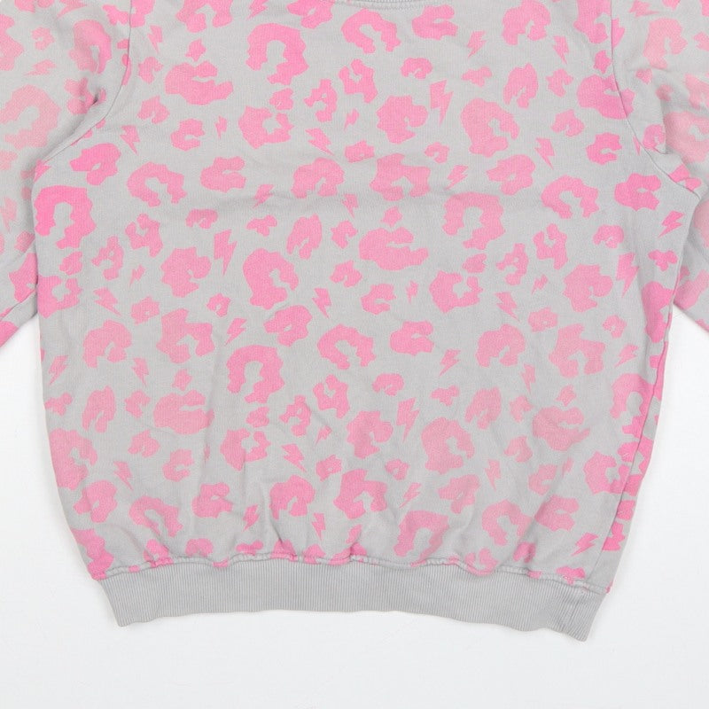 Scamp & Dude Women’s Grey Pink S Leopard Lightning Sweatshirt