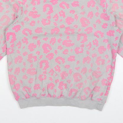 Scamp & Dude Women’s Grey Pink S Leopard Lightning Sweatshirt