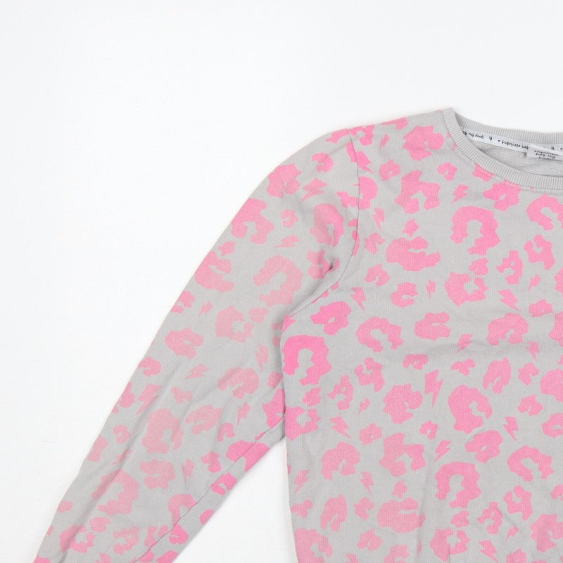 Scamp & Dude Women’s Grey Pink S Leopard Lightning Sweatshirt