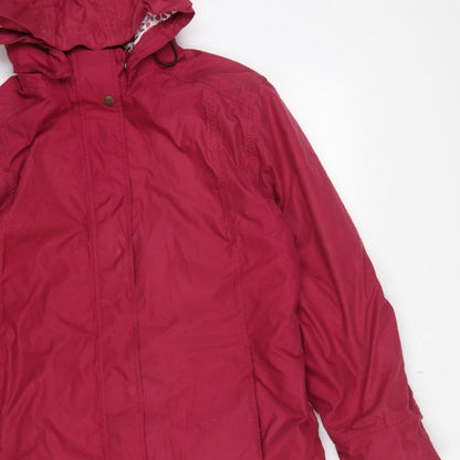 Jack Murphy Women Red UK 14 Hooded Long Parka Coat Padded Floral Lining