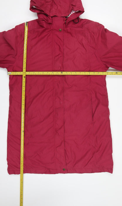 Jack Murphy Women Red UK 14 Hooded Long Parka Coat Padded Floral Lining