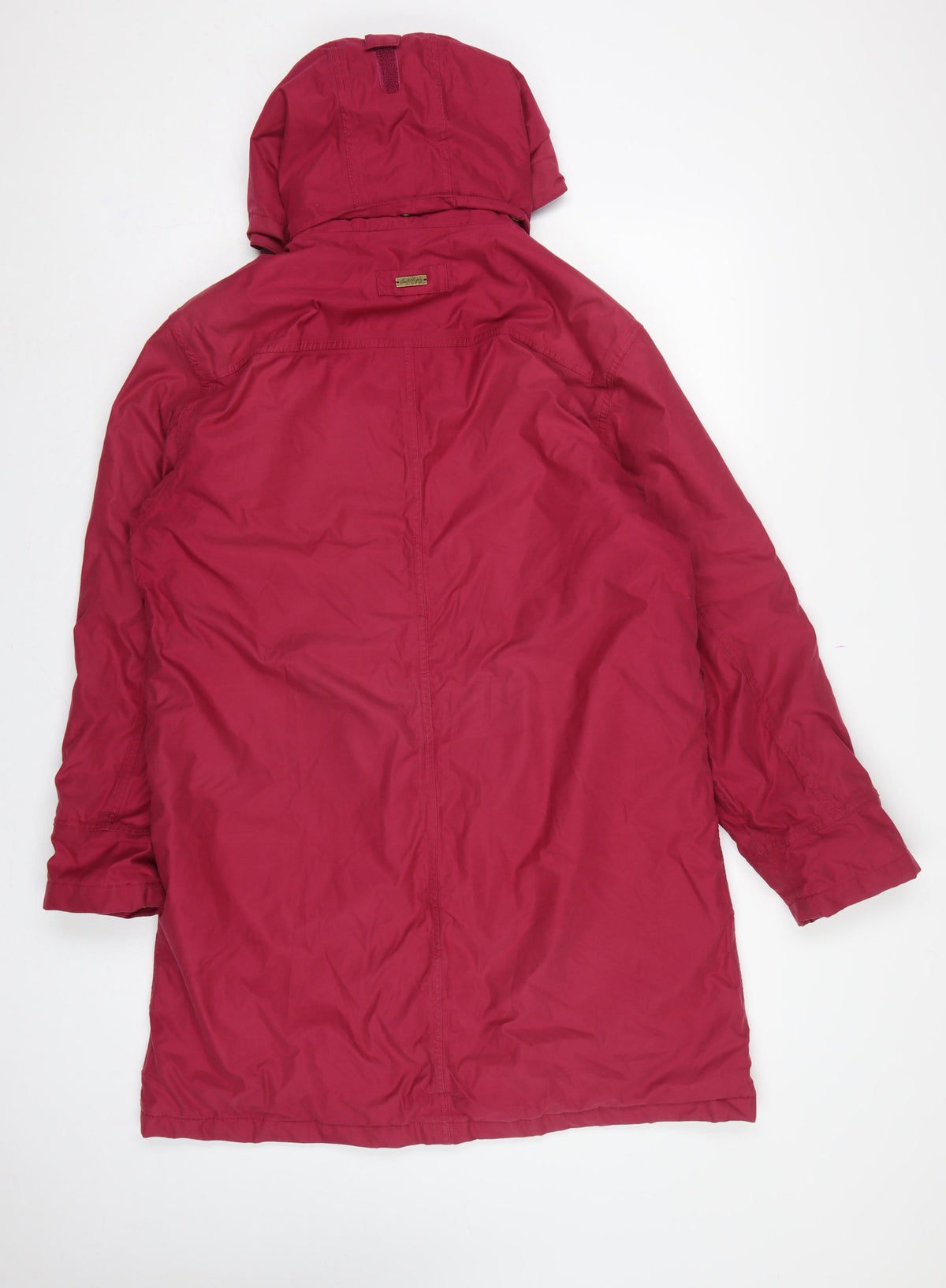 Jack Murphy Women Red UK 14 Hooded Long Parka Coat Padded Floral Lining