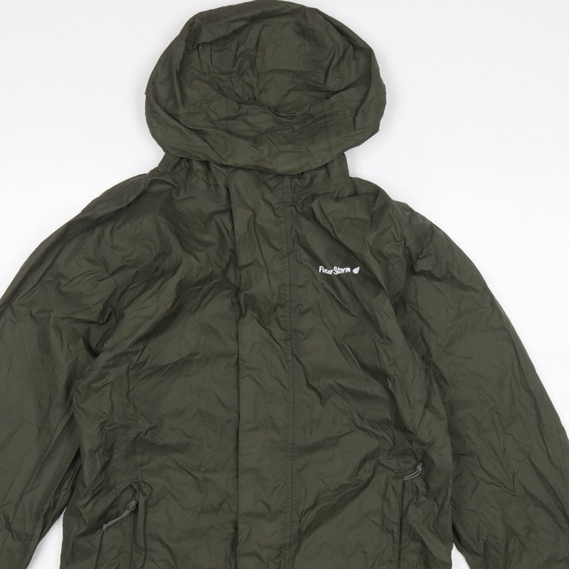 Peter Storm Men's Green XS Hooded Lightweight Windbreaker Jacket