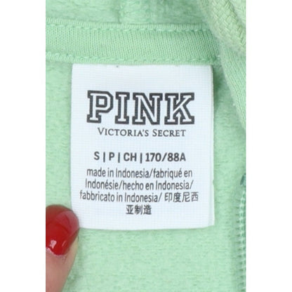 PINK Victoria's Secret Women’s Green S Full Zip Logo Hoodie