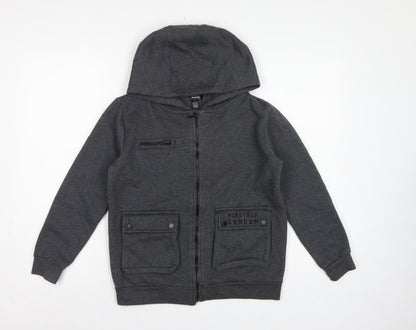Firetrap Boys Grey 11-12 Years Full Zip Hooded Fleece Sweatshirt