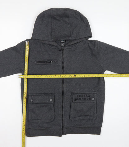 Firetrap Boys Grey 11-12 Years Full Zip Hooded Fleece Sweatshirt