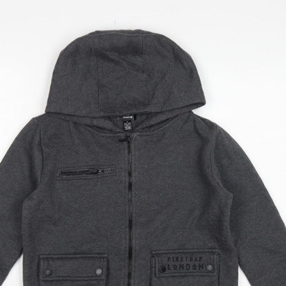 Firetrap Boys Grey 11-12 Years Full Zip Hooded Fleece Sweatshirt