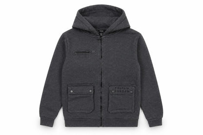Firetrap Boys Grey 11-12 Years Full Zip Hooded Fleece Sweatshirt