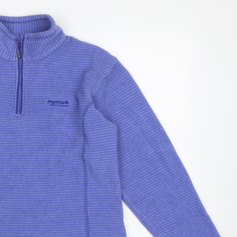 Regatta Women Blue UK 10 1/4 Zip Fleece Sweatshirt Outdoor