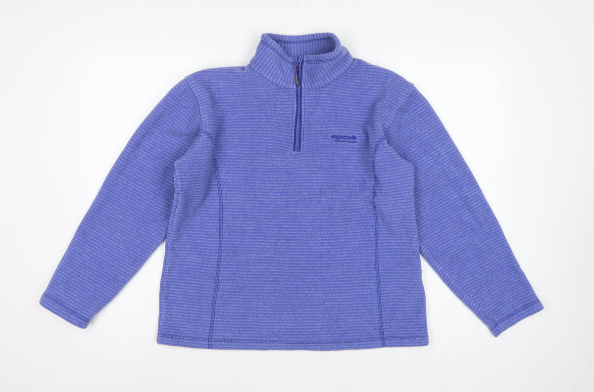Regatta Women Blue UK 10 1/4 Zip Fleece Sweatshirt Outdoor