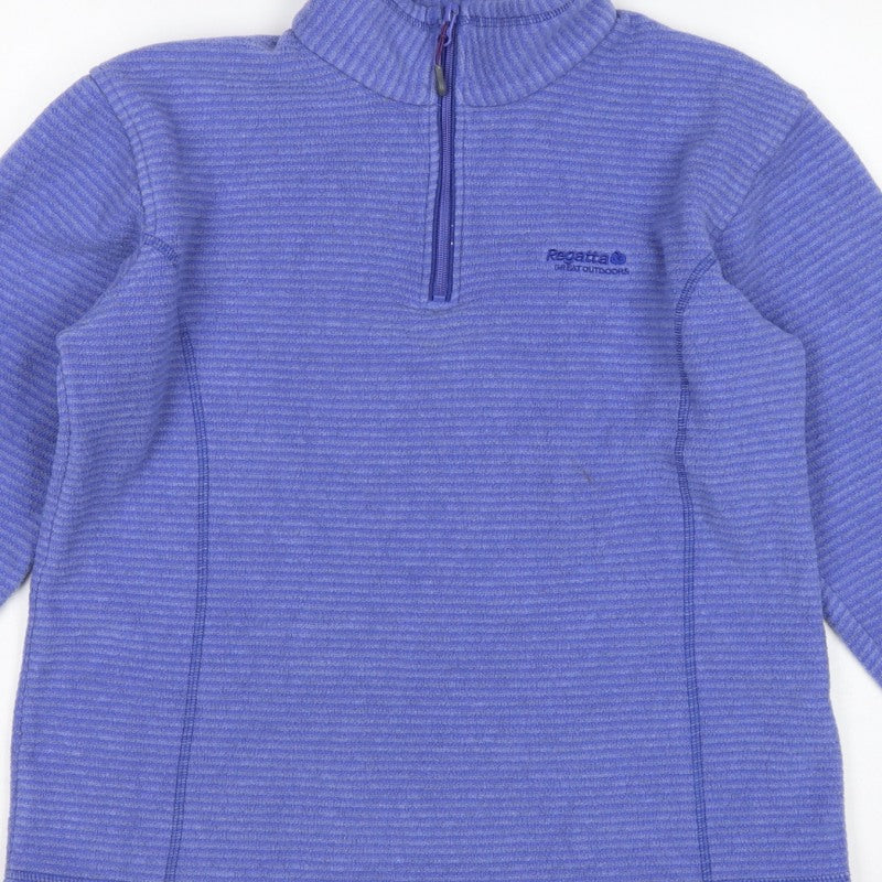 Regatta Women Blue UK 10 1/4 Zip Fleece Sweatshirt Outdoor