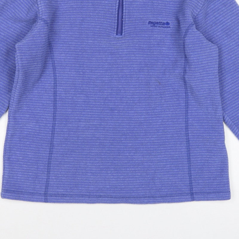Regatta Women Blue UK 10 1/4 Zip Fleece Sweatshirt Outdoor