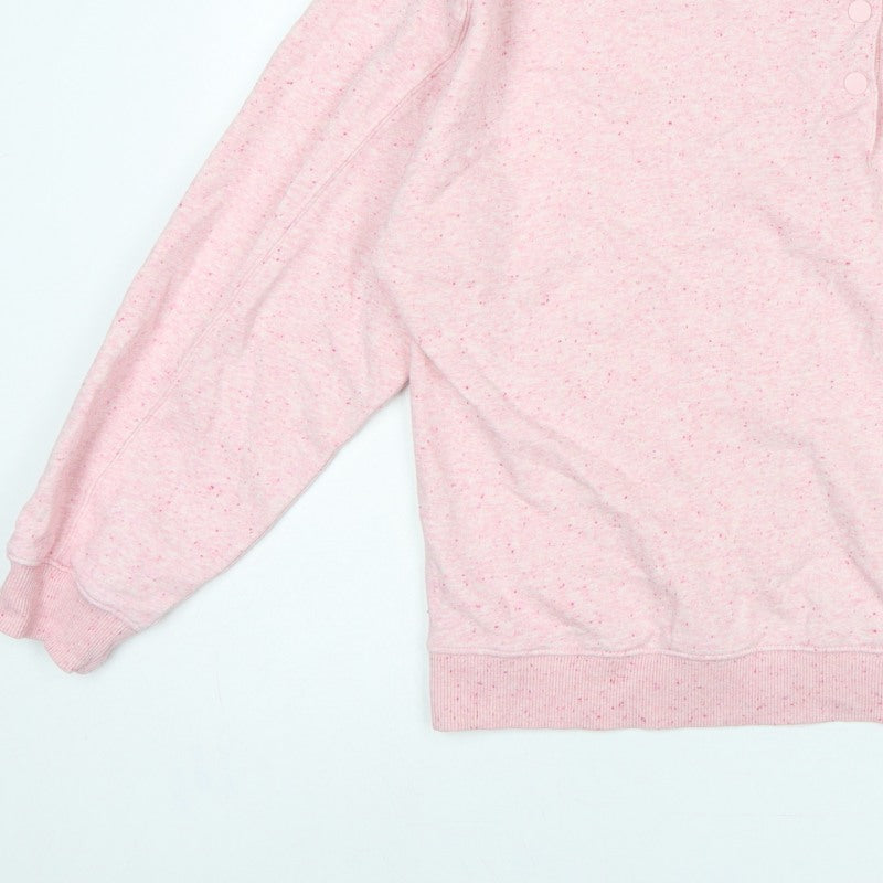 Next Women Pink Size 16 Henley Snap Sweatshirt Fleece Cotton Blend