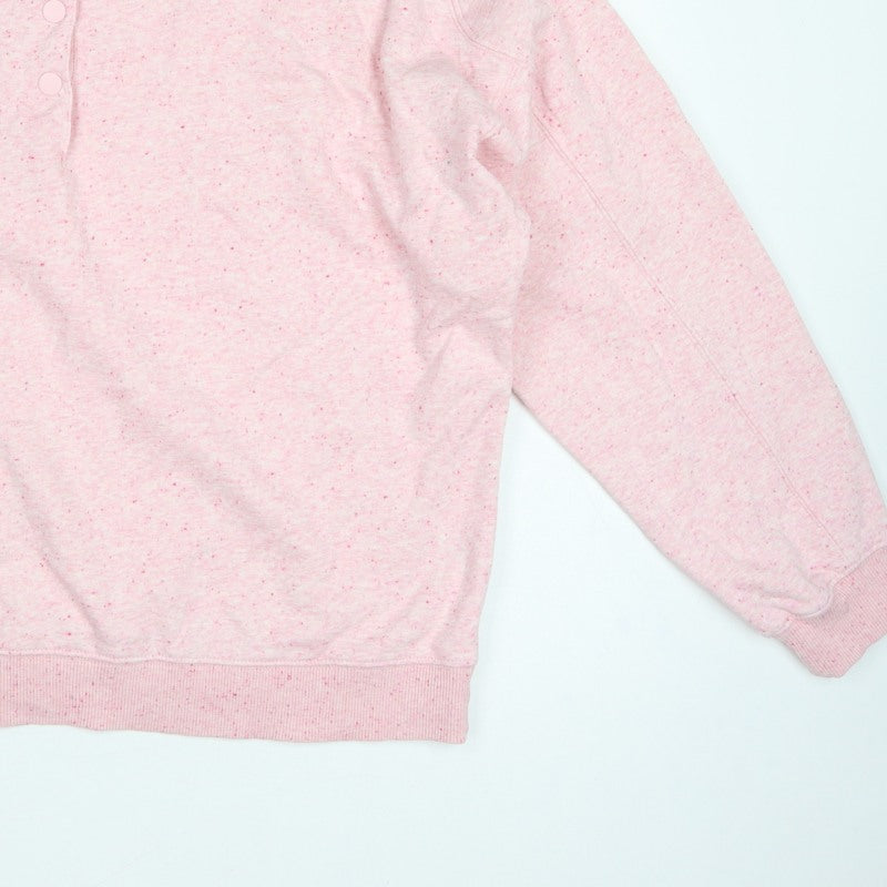 Next Women Pink Size 16 Henley Snap Sweatshirt Fleece Cotton Blend