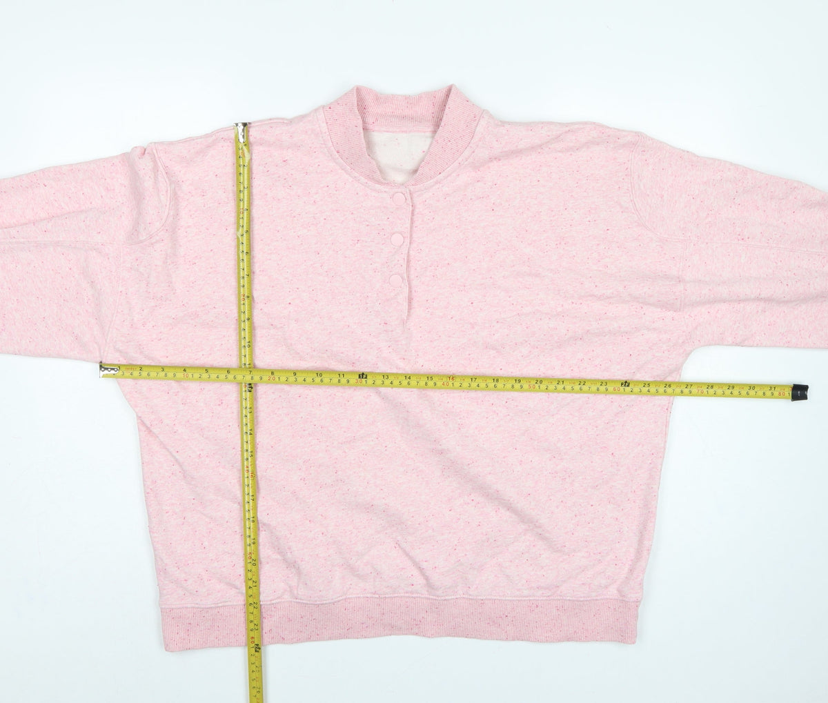 Next Women Pink Size 16 Henley Snap Sweatshirt Fleece Cotton Blend