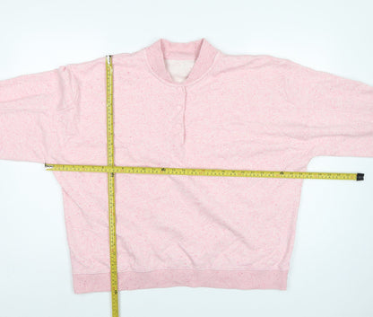 Next Women Pink Size 16 Henley Snap Sweatshirt Fleece Cotton Blend