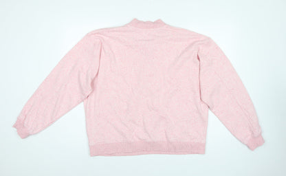 Next Women Pink Size 16 Henley Snap Sweatshirt Fleece Cotton Blend