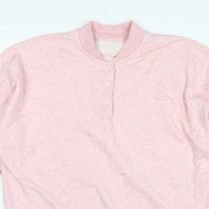 Next Women Pink Size 16 Henley Snap Sweatshirt Fleece Cotton Blend