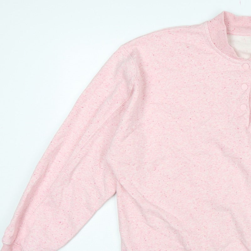 Next Women Pink Size 16 Henley Snap Sweatshirt Fleece Cotton Blend