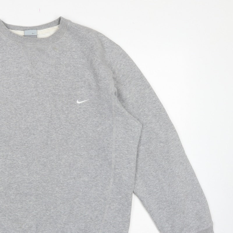 Nike Men’s Grey L Crew Neck Logo Fleece Pullover Sweatshirt