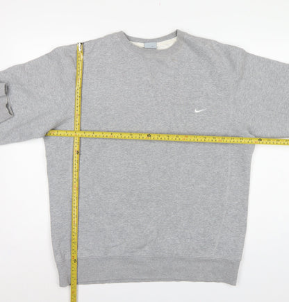 Nike Men’s Grey L Crew Neck Logo Fleece Pullover Sweatshirt