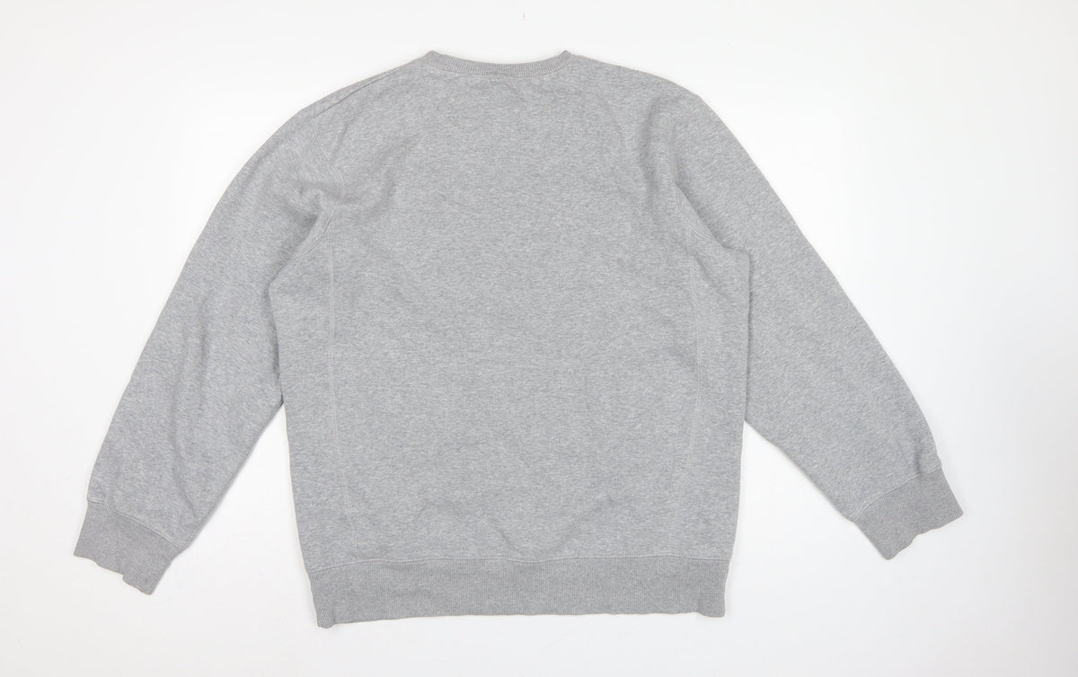 Nike Men’s Grey L Crew Neck Logo Fleece Pullover Sweatshirt