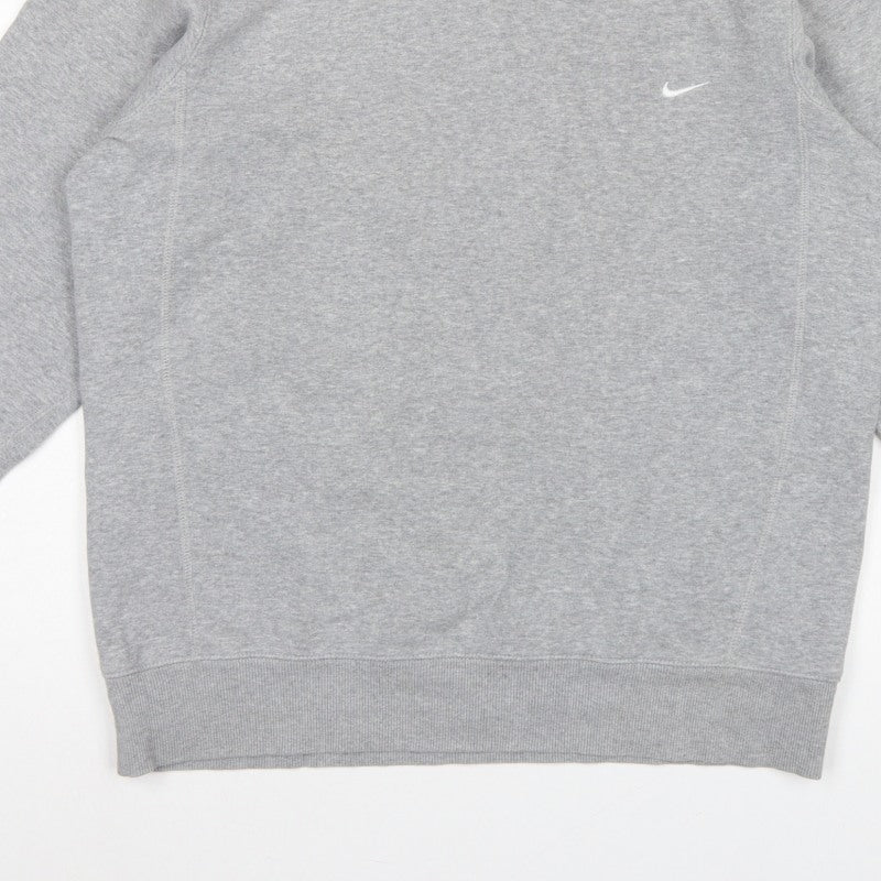 Nike Men’s Grey L Crew Neck Logo Fleece Pullover Sweatshirt