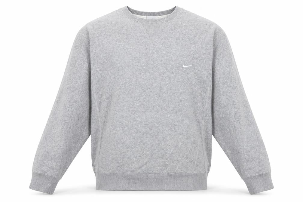 Nike Men’s Grey L Crew Neck Logo Fleece Pullover Sweatshirt