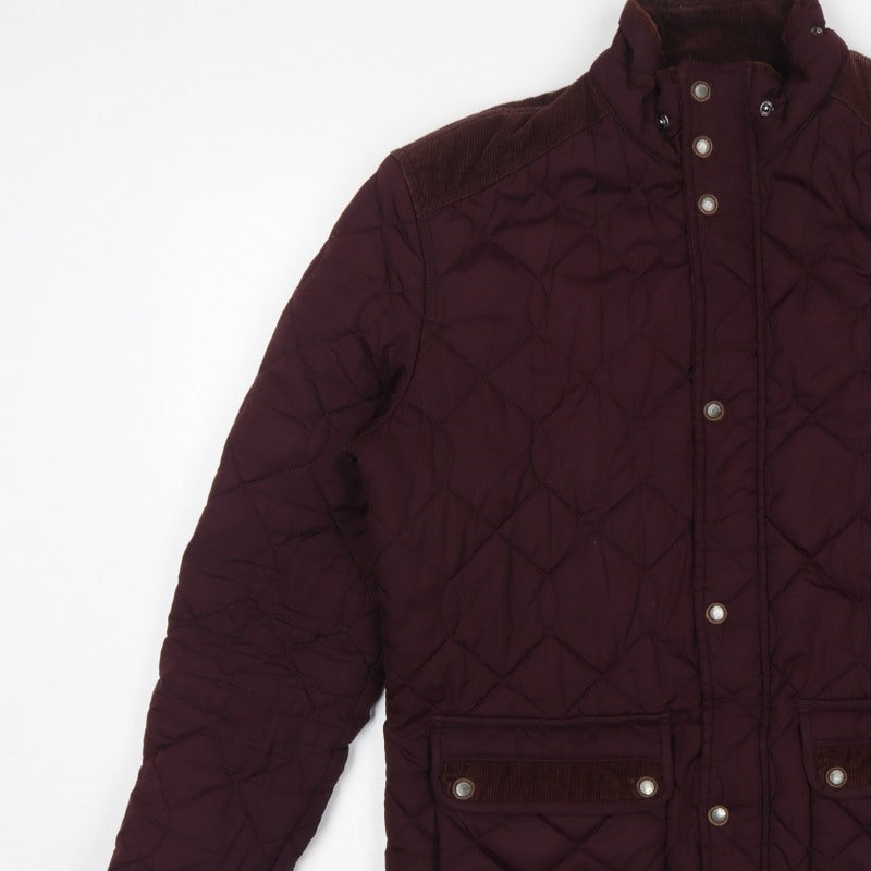 Next Men’s Brown Quilted Corduroy Trim Jacket Size M