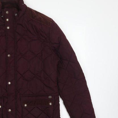 Next Men’s Brown Quilted Corduroy Trim Jacket Size M