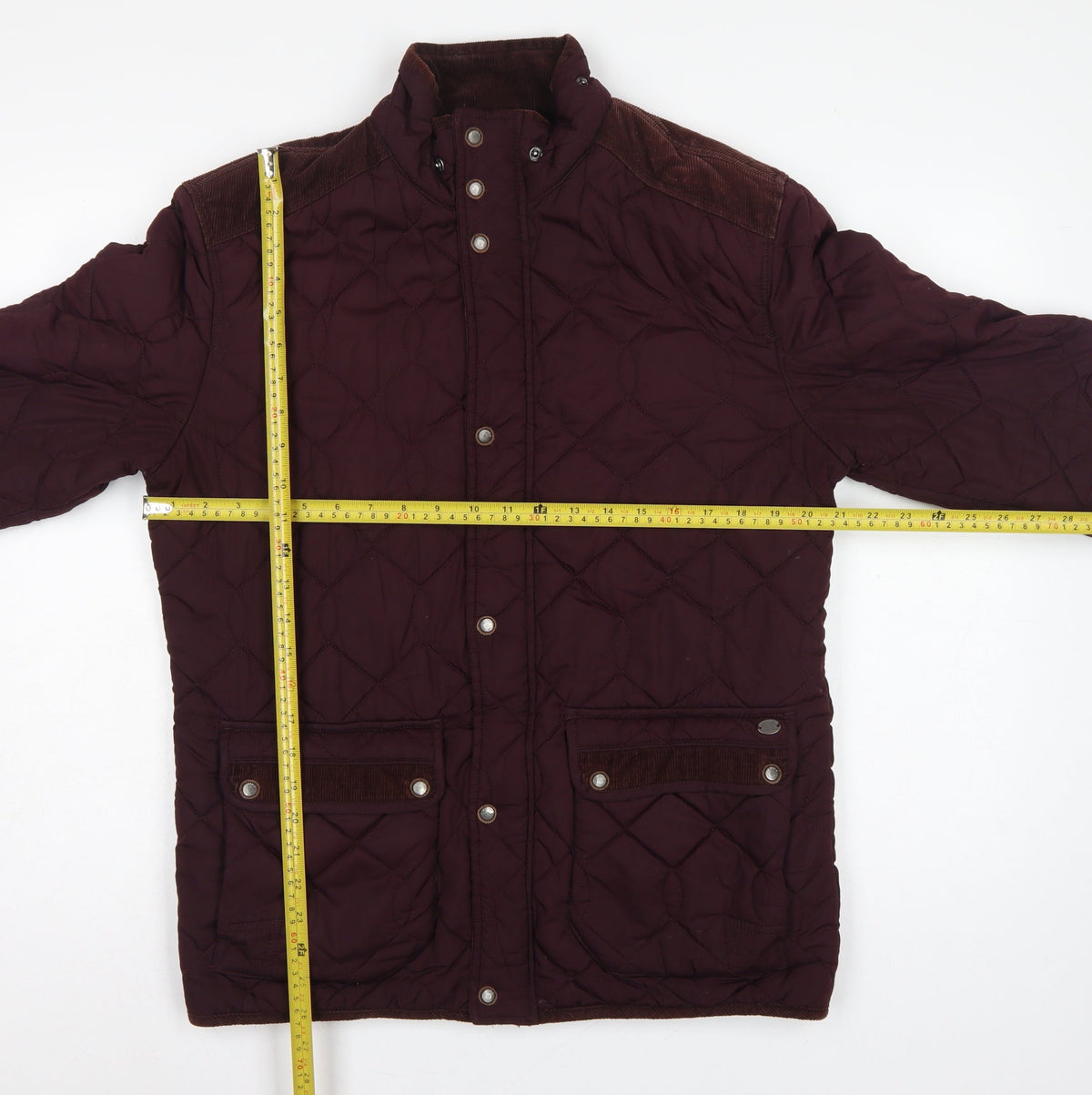 Next Men’s Brown Quilted Corduroy Trim Jacket Size M
