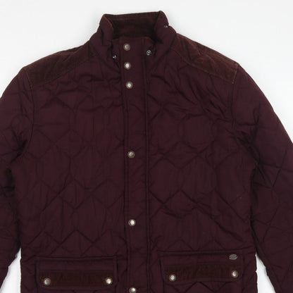 Next Men’s Brown Quilted Corduroy Trim Jacket Size M