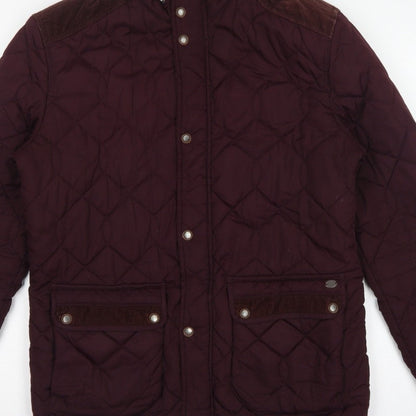 Next Men’s Brown Quilted Corduroy Trim Jacket Size M